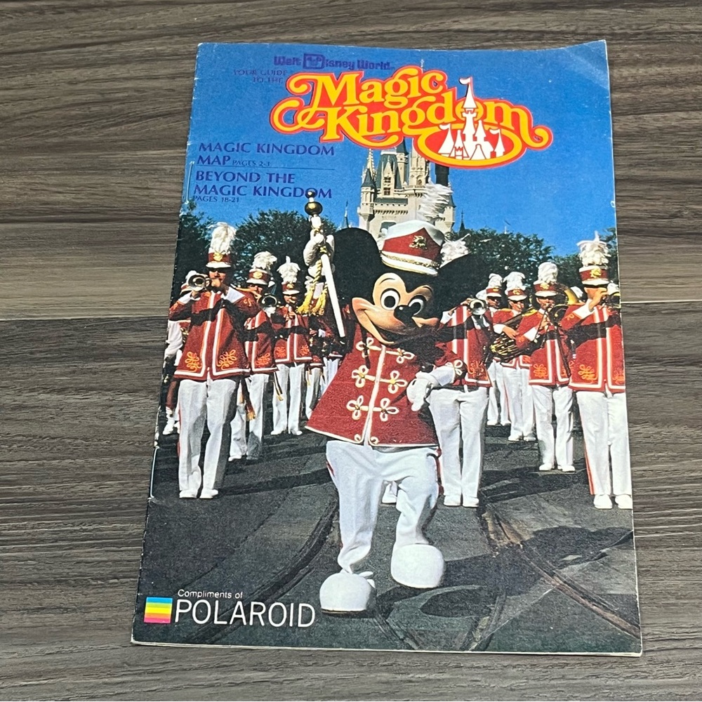 Vintage 1983 Walt Disney World Magic Kingdom Map And Guidebook Polaroid Sponsor